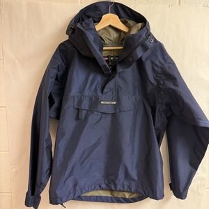 Moonstone VTG GoreTex Anorak Jacket Mens S Blue Ripstop Pullover USA Windbreaker